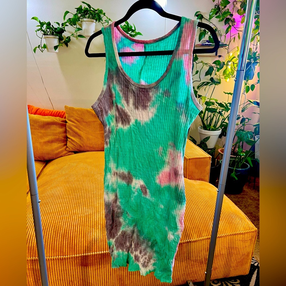 Pastel tie-dye lightweight summer dress - lightly worn